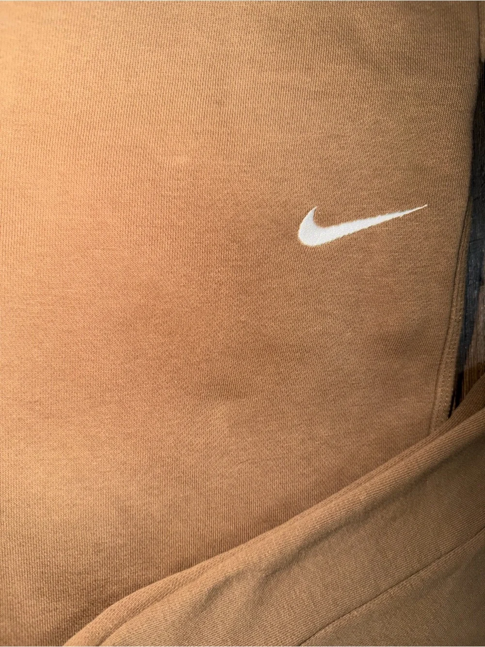 Nike sportswear embroidered swoosh essential tapered beige large